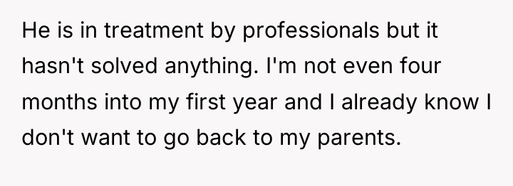 He is in treatment by professionals but it hasn't solved...
