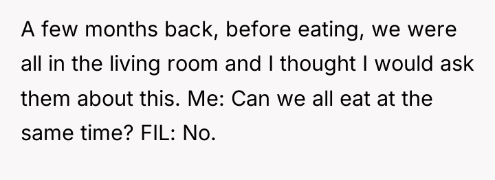 A few months back, before eating, we were all in...