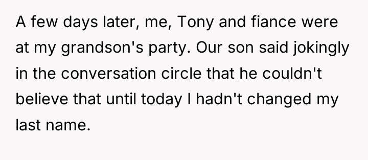 A few days later, me, Tony and fiance were at...