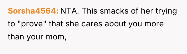Sorsha4564 NTA. This smacks of her trying to "prove" that...