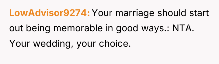LowAdvisor9274 Your marriage should start out being memorable in good...