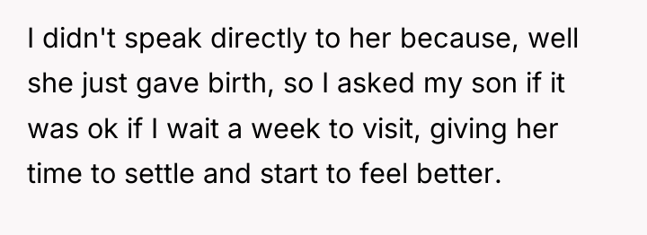 I didn't speak directly to her because, well she just...