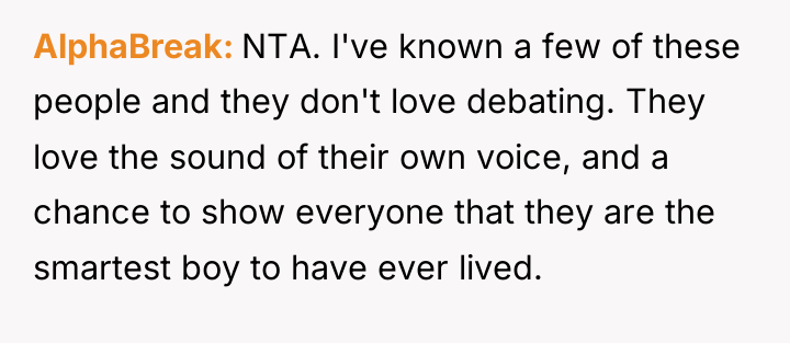AlphaBreak NTA. I've known a few of these people and...