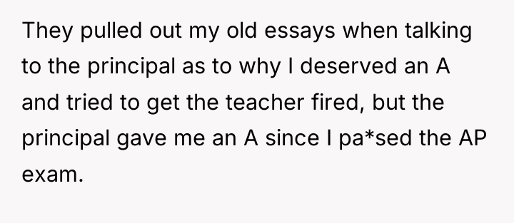 They pulled out my old essays when talking to the...
