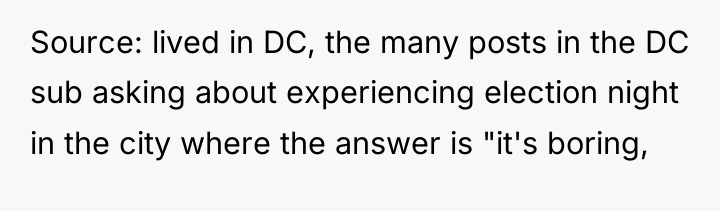 Source: lived in DC, the many posts in the DC...