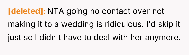 [deleted] NTA going no contact over not making it to...