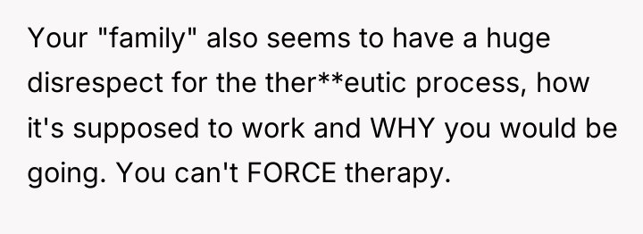 Your "family" also seems to have a huge disrespect for...