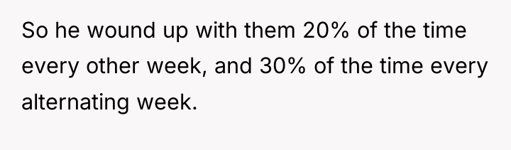 So he wound up with them 20% of the time...