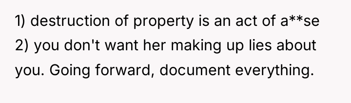 1) destruction of property is an act of a**se 2)...