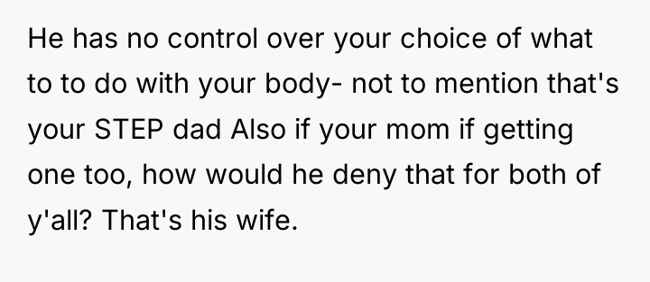 He has no control over your choice of what to...