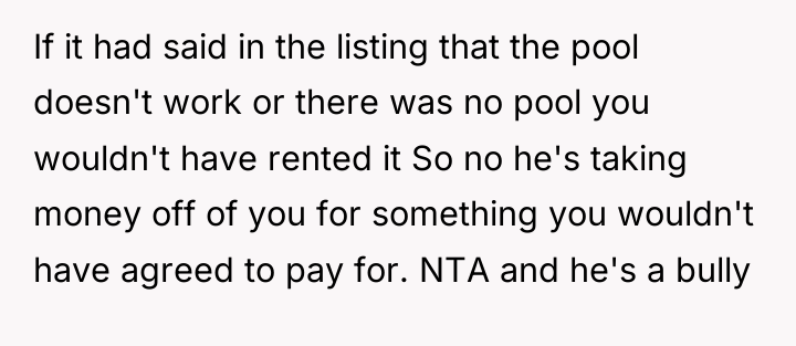 If it had said in the listing that the pool...