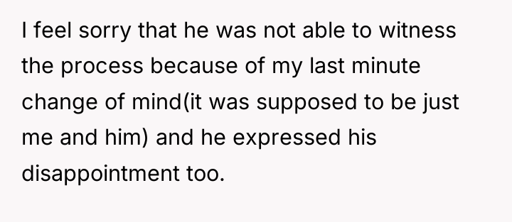 I feel sorry that he was not able to witness...