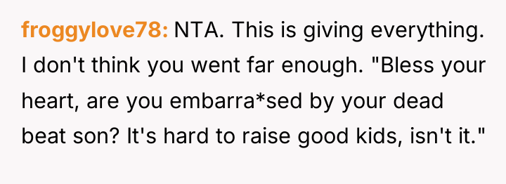 froggylove78 NTA. This is giving everything. I don't think you...