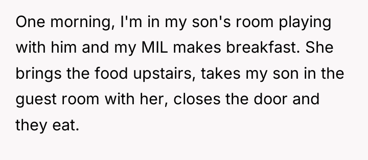 One morning, I'm in my son's room playing with him...
