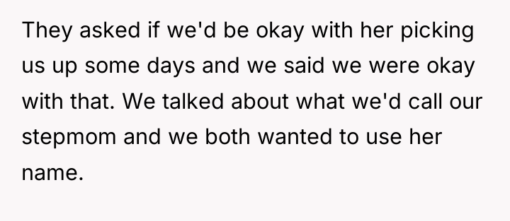 They asked if we'd be okay with her picking us...