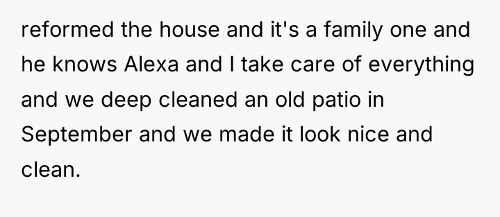 reformed the house and it's a family one and he...