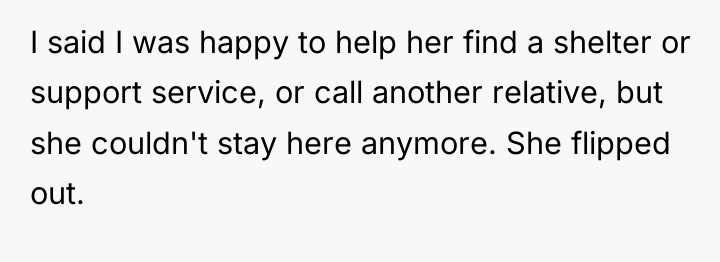 I said I was happy to help her find a...