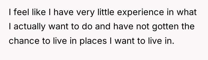 I feel like I have very little experience in what...