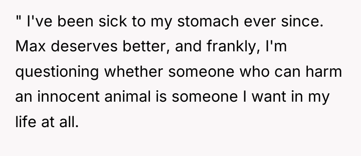 " I've been sick to my stomach ever since. Max...