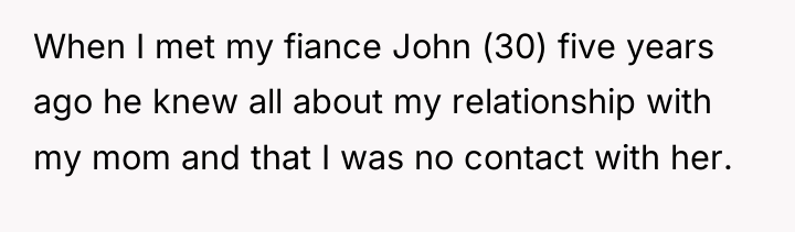 When I met my fiance John (30) five years ago...
