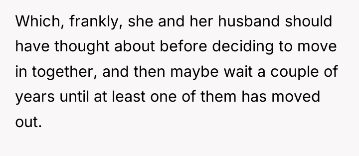 Which, frankly, she and her husband should have thought about...