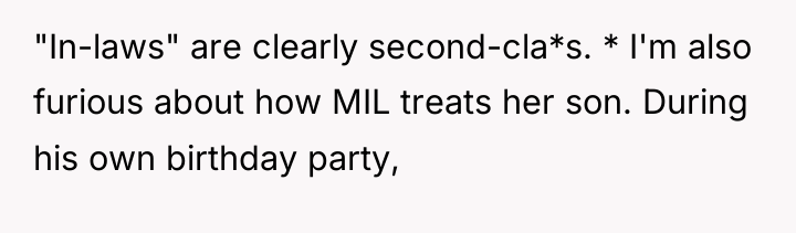 "In-laws" are clearly second-cla*s. * I'm also furious about how...