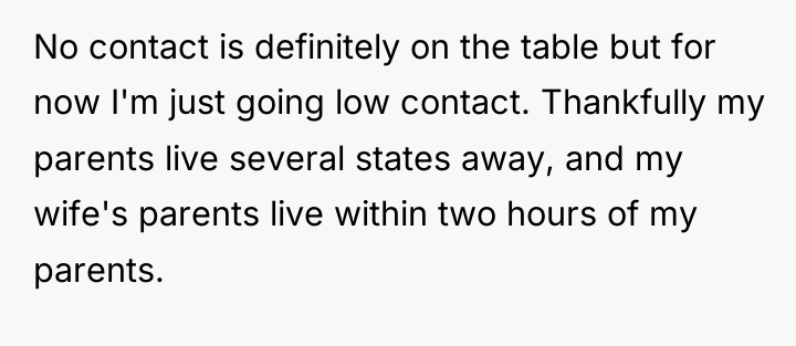 No contact is definitely on the table but for now...