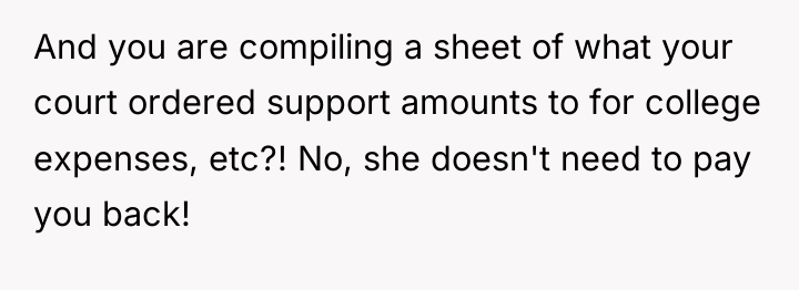 And you are compiling a sheet of what your court...
