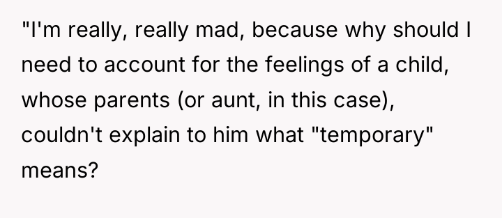 "I'm really, really mad, because why should I need to...