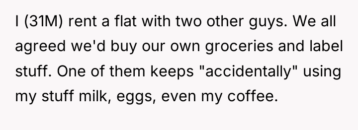 I (31M) rent a flat with two other guys. We...