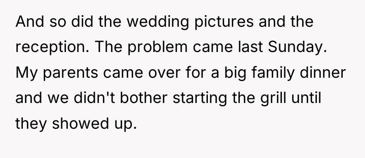 And so did the wedding pictures and the reception. The...