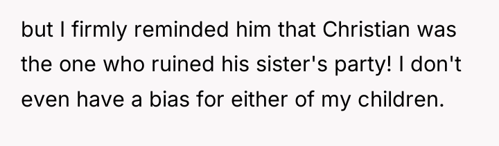 but I firmly reminded him that Christian was the one...