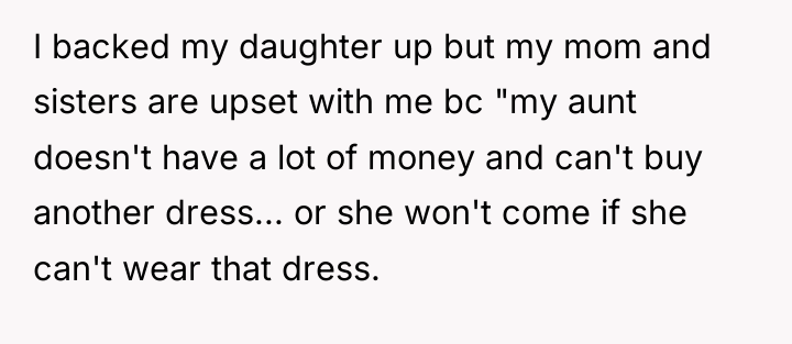 I backed my daughter up but my mom and sisters...