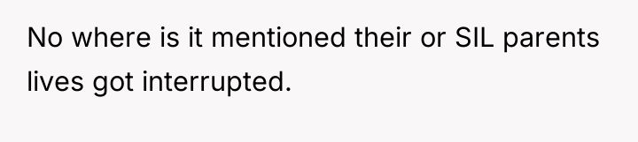 No where is it mentioned their or SIL parents lives...