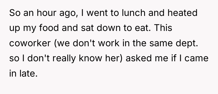 So an hour ago, I went to lunch and heated...