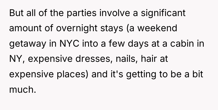 But all of the parties involve a significant amount of...