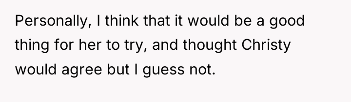 Personally, I think that it would be a good thing...