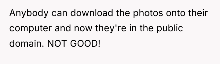 Anybody can download the photos onto their computer and now...