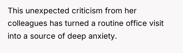 This unexpected criticism from her colleagues has turned a routine...