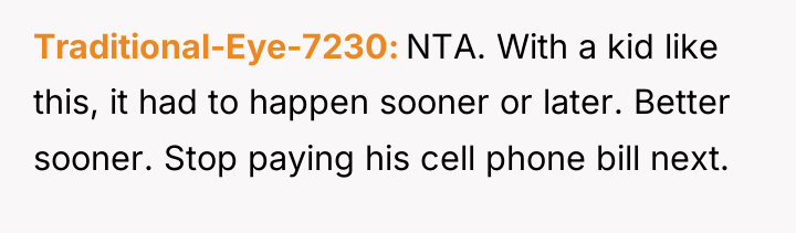 Traditional-Eye-7230 NTA. With a kid like this, it had to...