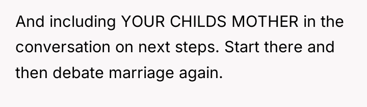 And including YOUR CHILDS MOTHER in the conversation on next...