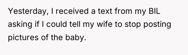 Yesterday, I received a text from my BIL asking if...