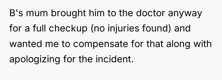 B's mum brought him to the doctor anyway for a...