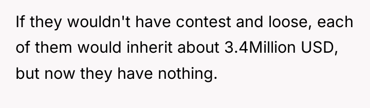If they wouldn't have contest and loose, each of them...
