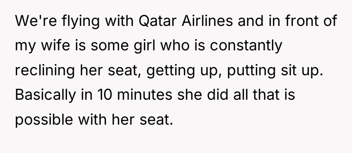 We're flying with Qatar Airlines and in front of my...