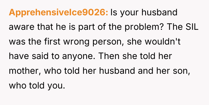ApprehensiveIce9026 Is your husband aware that he is part of...