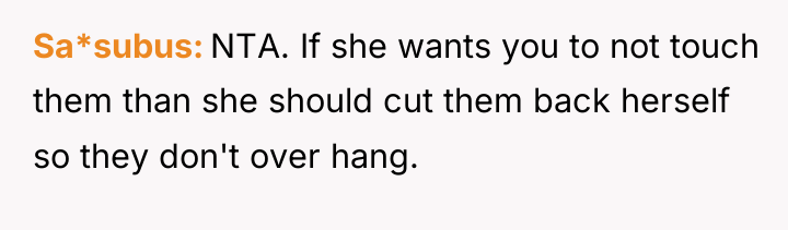 Sa*subus NTA. If she wants you to not touch them...