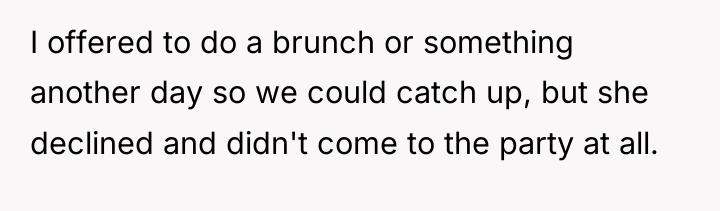 I offered to do a brunch or something another day...