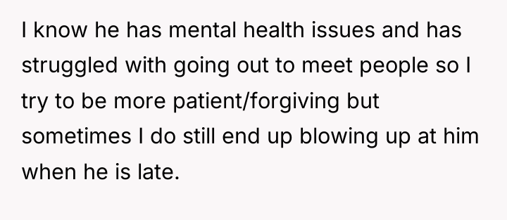 I know he has mental health issues and has struggled...