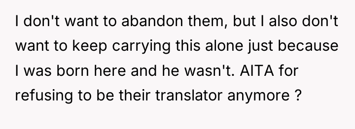 I don't want to abandon them, but I also don't...